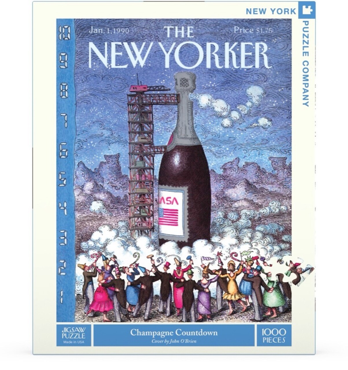 New York Puzzle Company Champagne Countdown 1000 Piece Piece Jigsaw Puzzle
